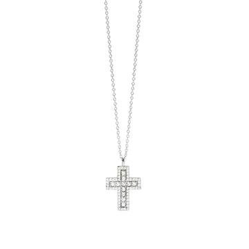 Collana girocollo Mabina argento croce pendente con zirconi MISURA UNICA