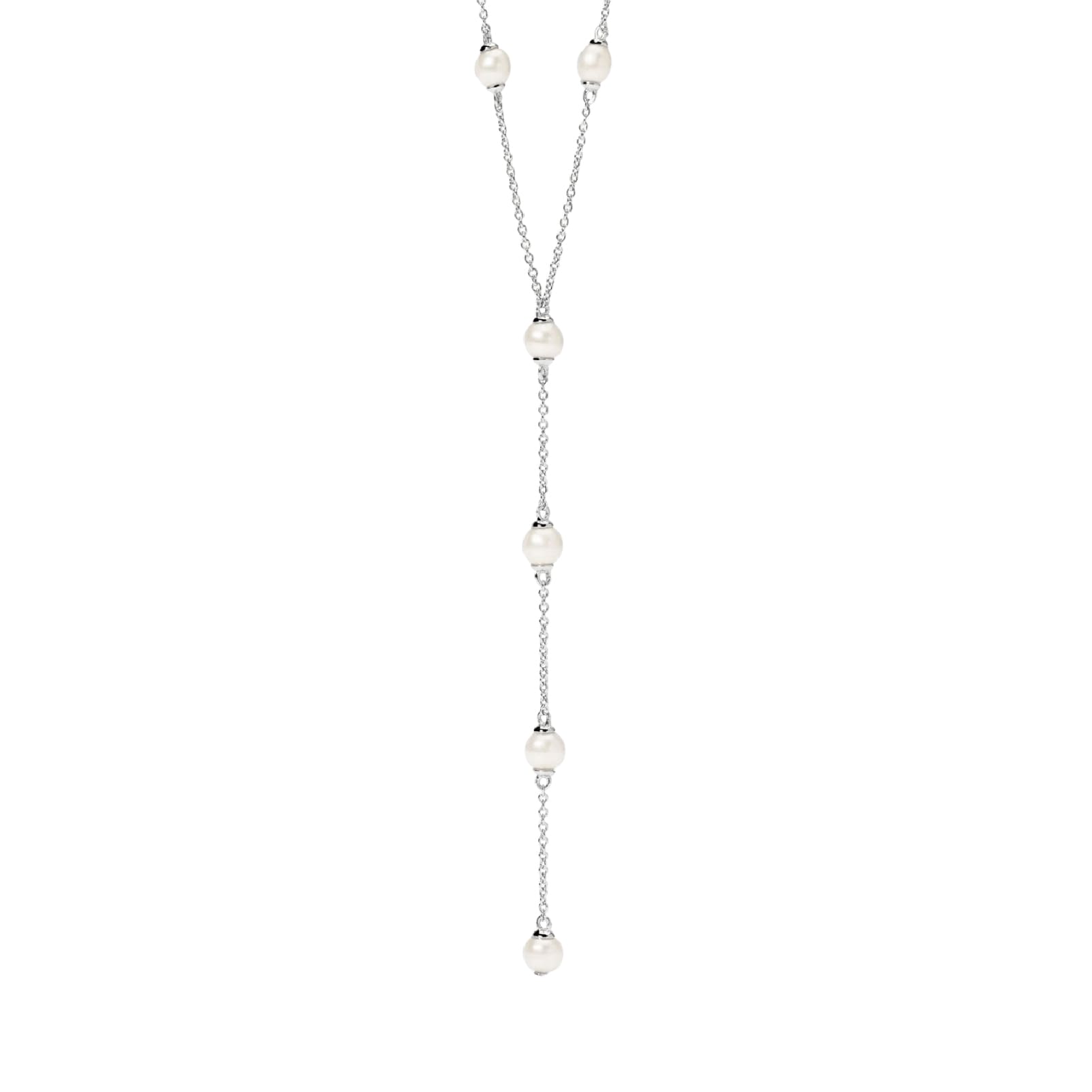 Collana girocollo Mabina in argento catena pendente con perle MISURA UNICA