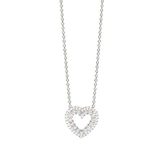 Collana girocollo Mabina con pendente cuore e zirconi bianchi MISURA UNICA