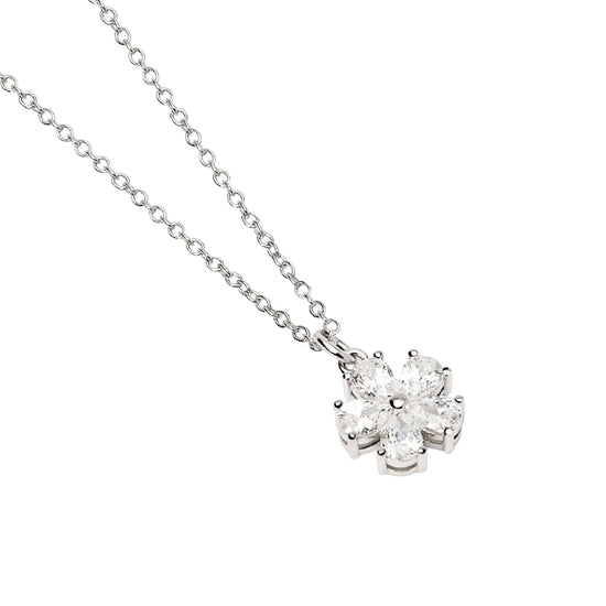 Collana girocollo Mabina in argento con pendente fiore MISURA UNICA