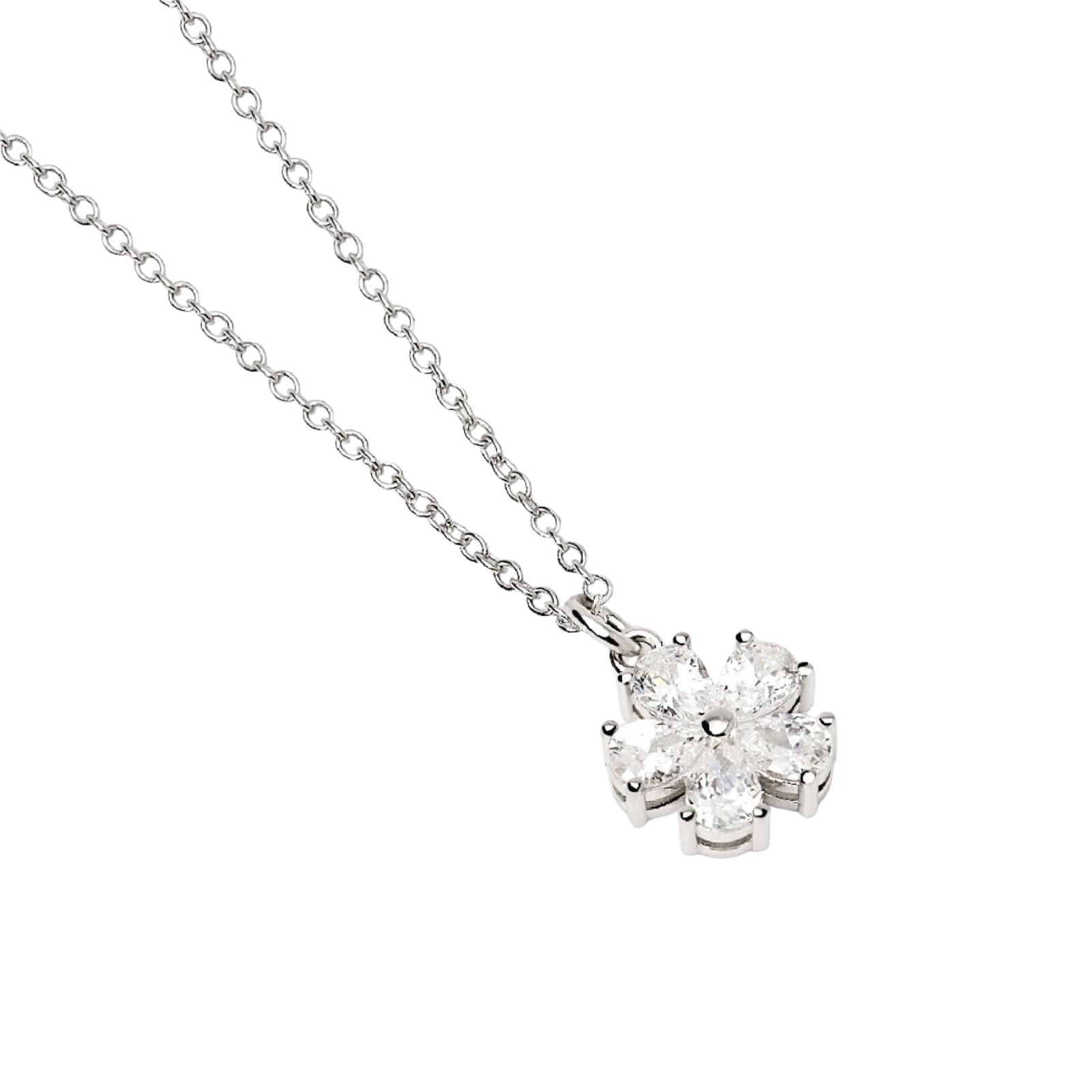 Collana girocollo Mabina in argento con pendente fiore MISURA UNICA