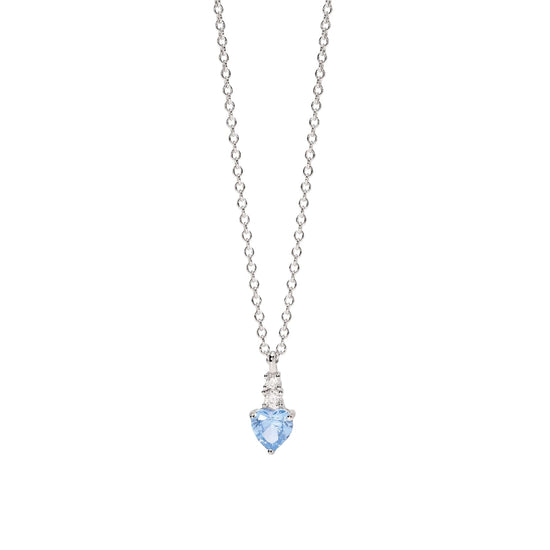 Collana girocollo Mabina con pendente azzurro a cuore MISURA UNICA