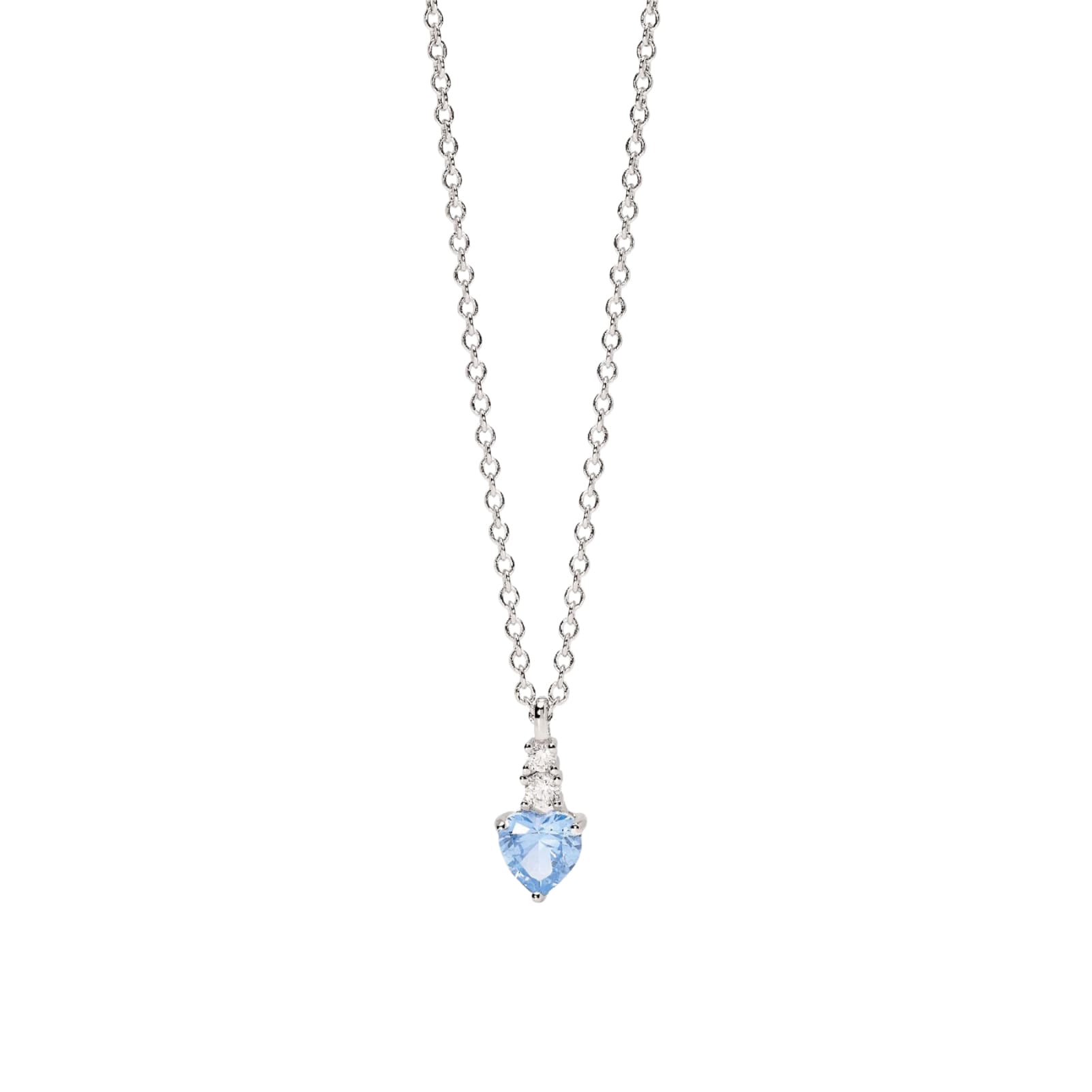 Collana girocollo Mabina con pendente azzurro a cuore MISURA UNICA