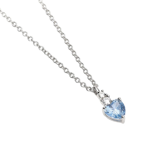 Collana girocollo Mabina con pendente azzurro a cuore MISURA UNICA