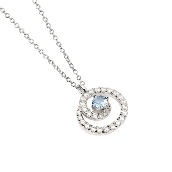 Collana girocollo Mabina con pendente a spirale e zirconi MISURA UNICA