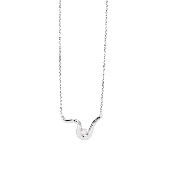 Collana girocollo Mabina in argento forma ondulata e zircone MISURA UNICA