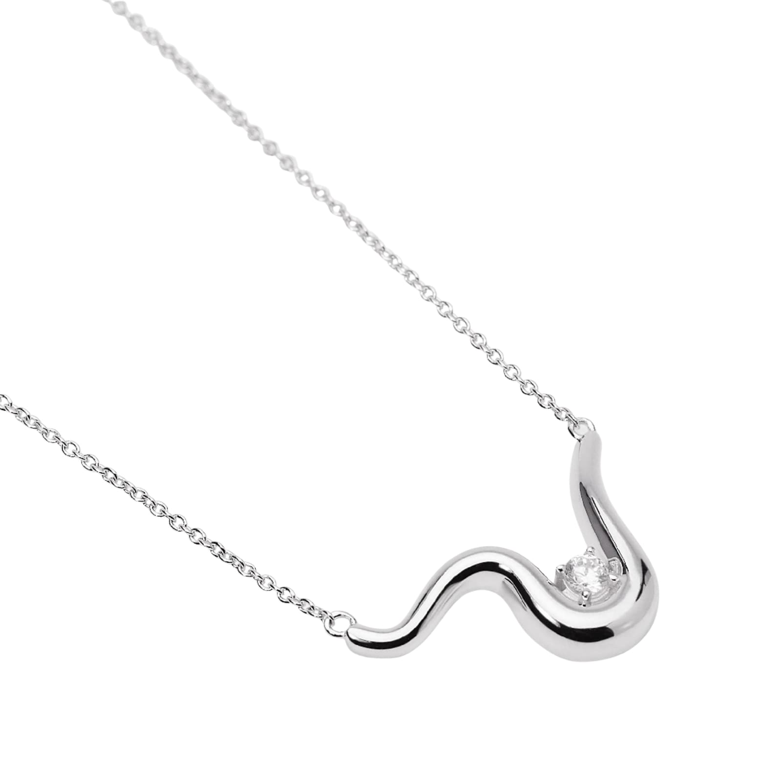 Collana girocollo Mabina in argento forma ondulata e zircone MISURA UNICA