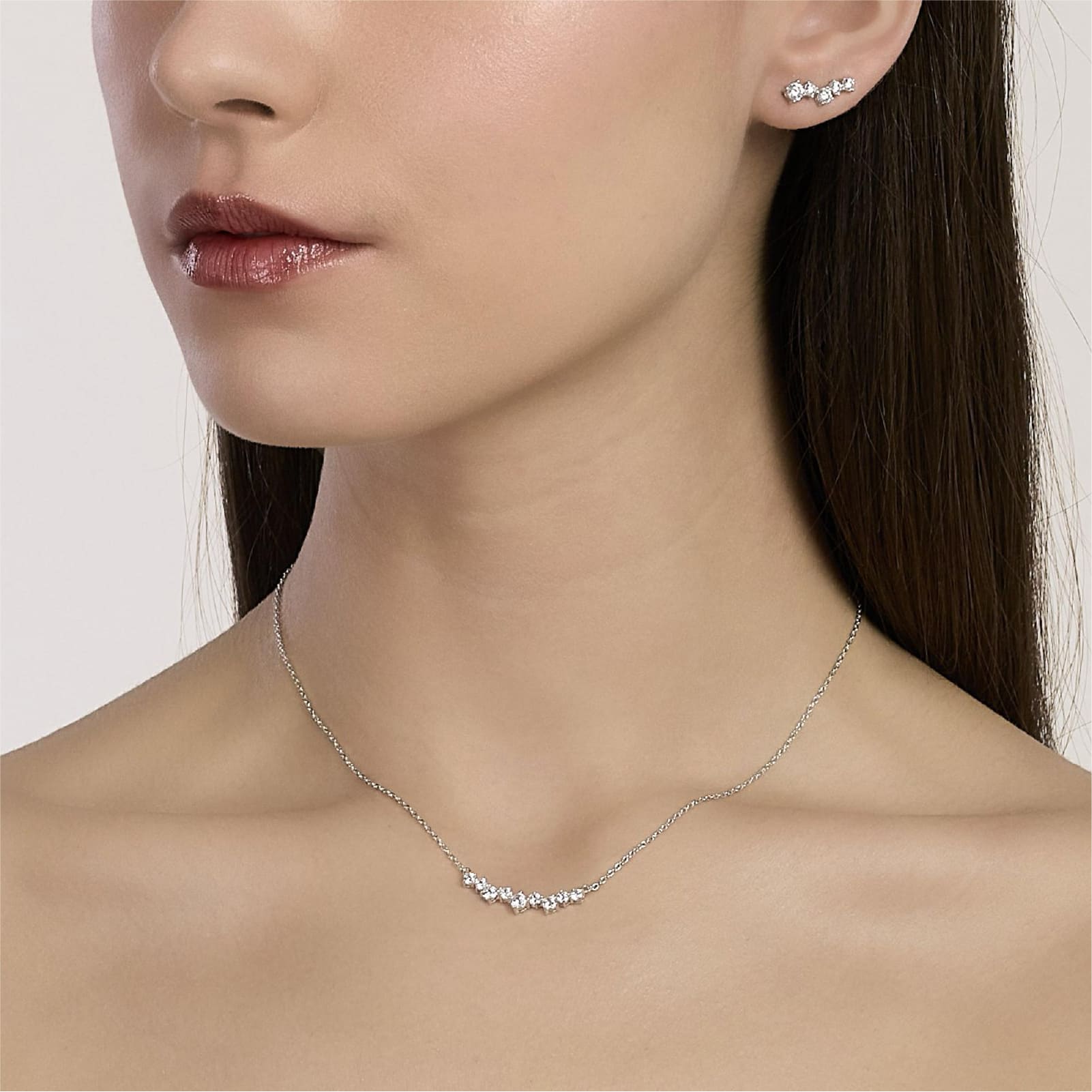 Collana Mabina in argento con elemento centrale in zirconi MISURA UNICA