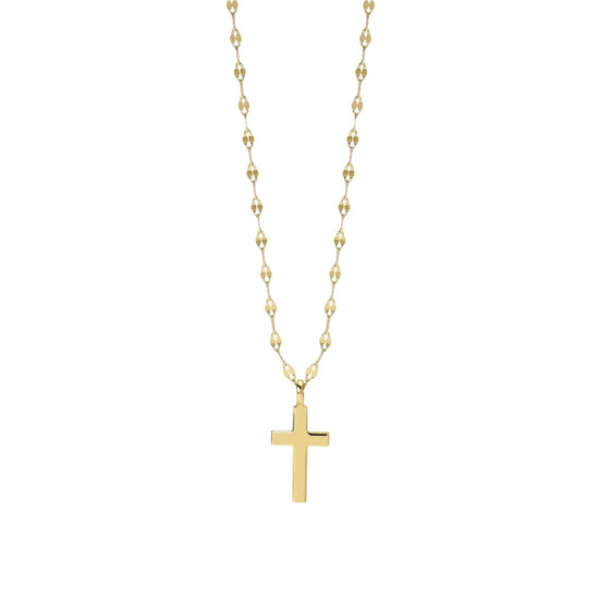 Collana catena Mabina in argento placcato oro ciondolo croce MISURA UNICA