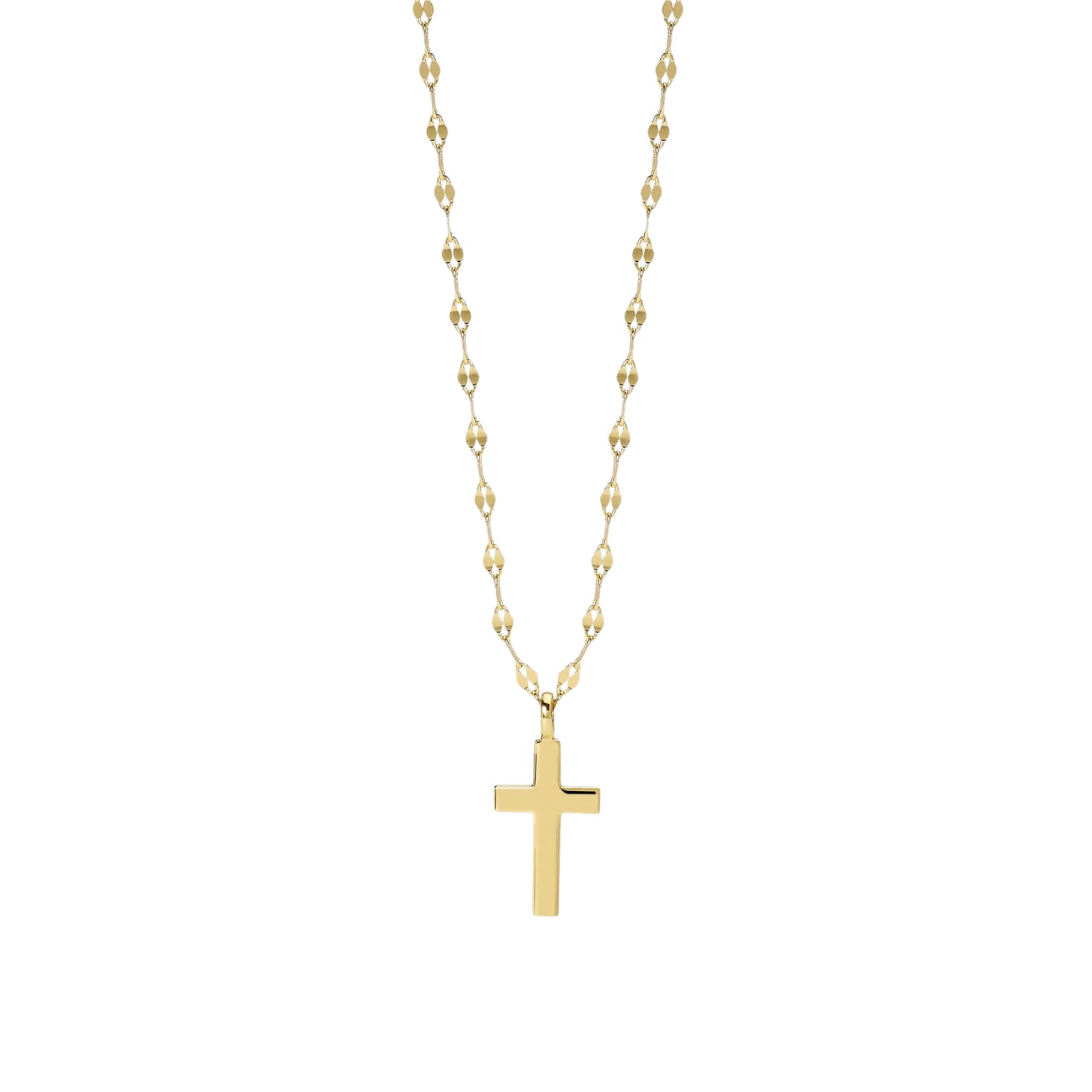 Collana catena Mabina in argento placcato oro ciondolo croce MISURA UNICA