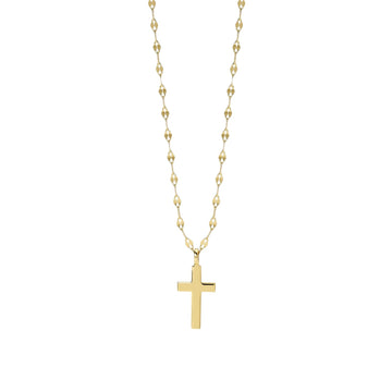 Collana catena Mabina in argento placcato oro ciondolo croce MISURA UNICA