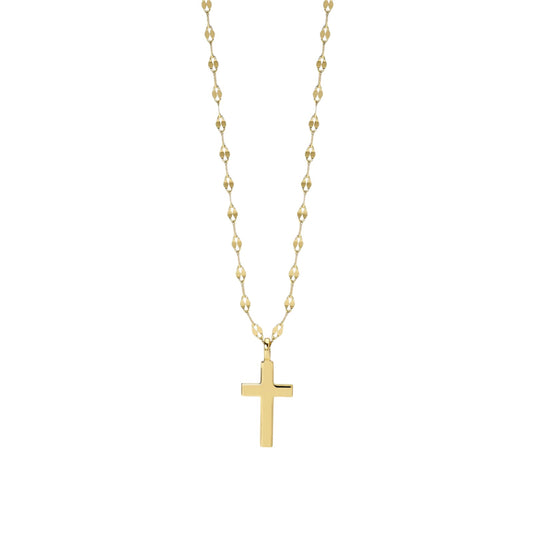 Collana catena Mabina in argento placcato oro ciondolo croce MISURA UNICA