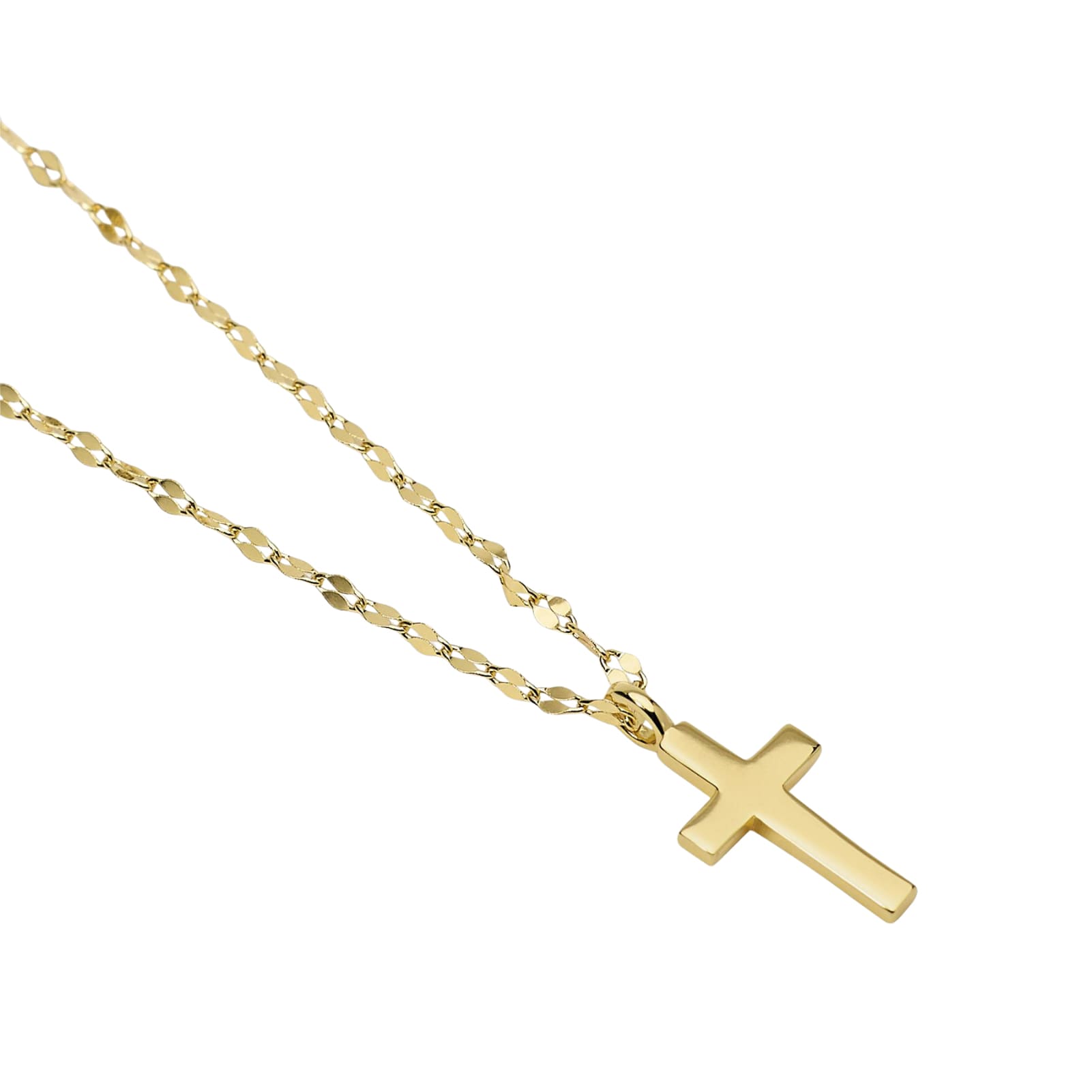 Collana catena Mabina in argento placcato oro ciondolo croce MISURA UNICA