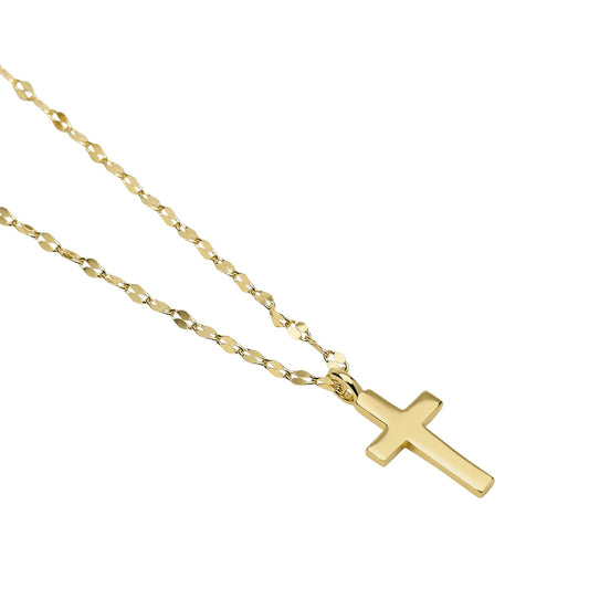 Collana catena Mabina in argento placcato oro ciondolo croce MISURA UNICA