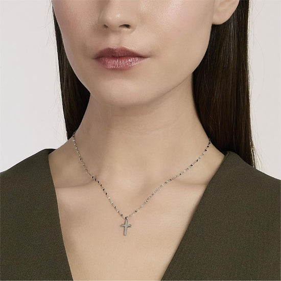 Collana catena Mabina in argento con ciondolo croce MISURA UNICA