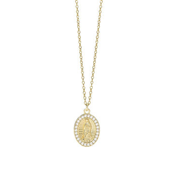 Collana Mabina in argento placcato oro con pendente Madonnina MISURA UNICA