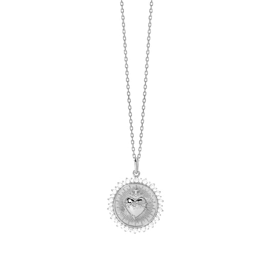 Collana catena Mabina in argento con ciondolo Sacro Cuore MISURA UNICA