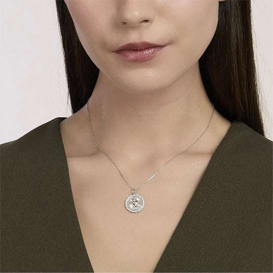 Collana catena Mabina in argento con ciondolo Sacro Cuore MISURA UNICA