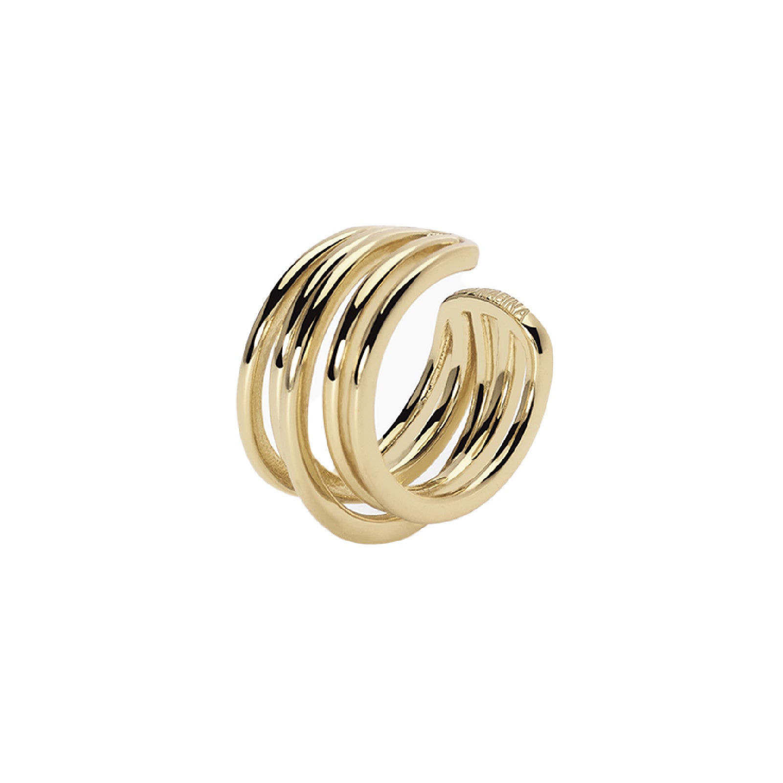 earcuff mabina in argento dorato con fasce lisce sottili 563656