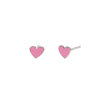 Orecchini lobo Mabina Junior in argento e smalto rosa cuore MISURA UNICA