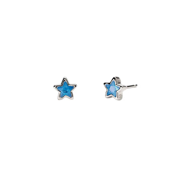 Orecchini lobo Mabina in argento e zirconi blu stella MISURA UNICA