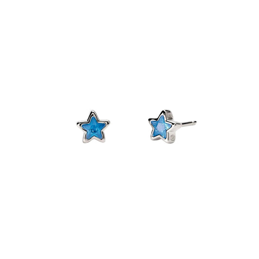 Orecchini lobo Mabina in argento e zirconi blu stella MISURA UNICA