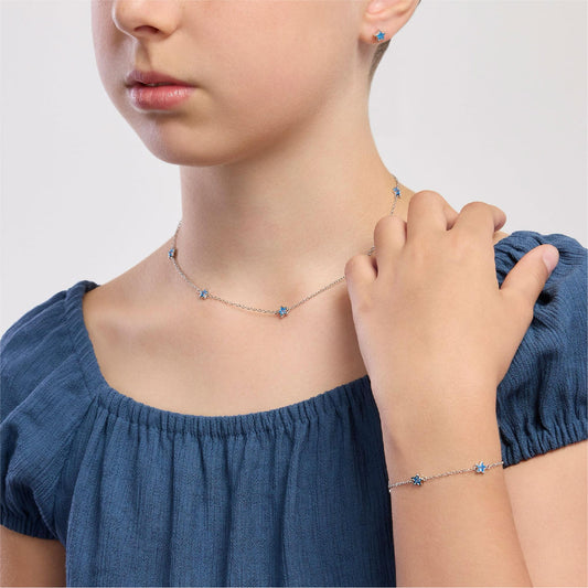 Orecchini lobo Mabina in argento e zirconi blu stella MISURA UNICA