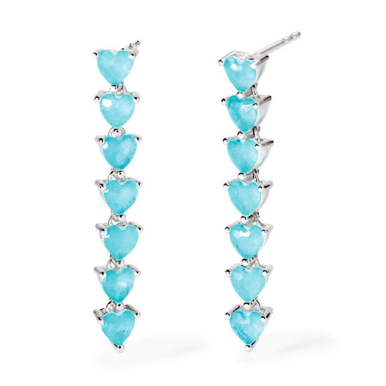 orecchini pendenti mabina in argento con cristalli azzurri 563817