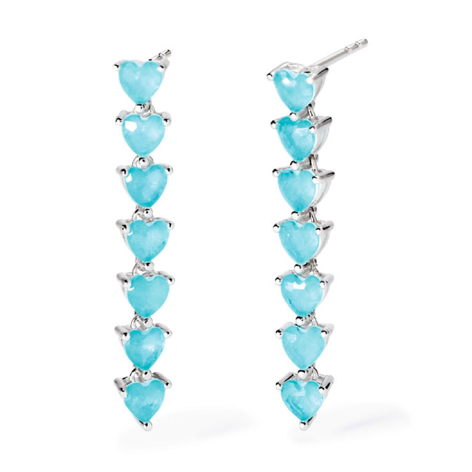 orecchini pendenti mabina in argento con cristalli azzurri 563817