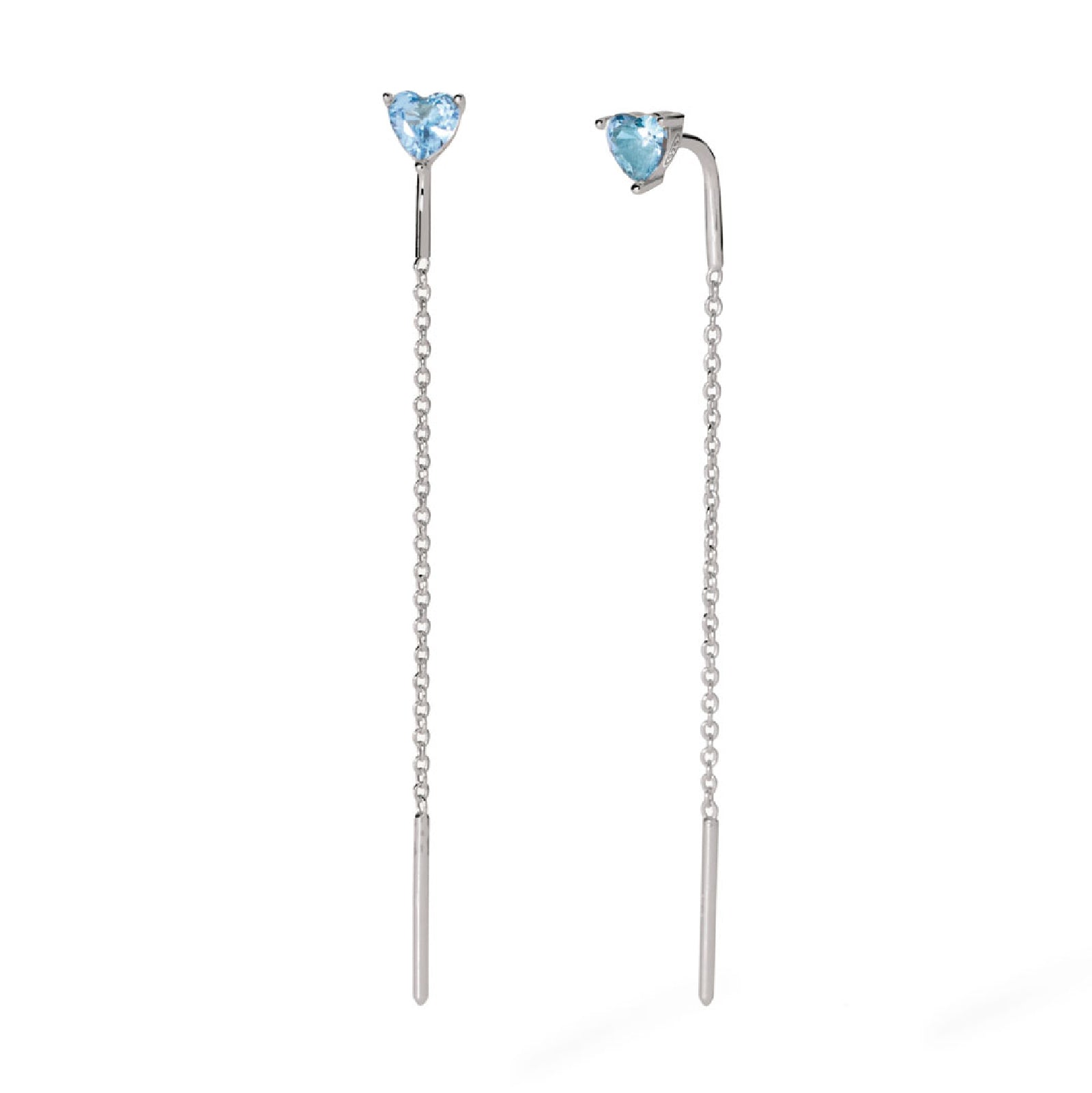 orecchini pendenti mabina in argento rodiato acquamarine 563829