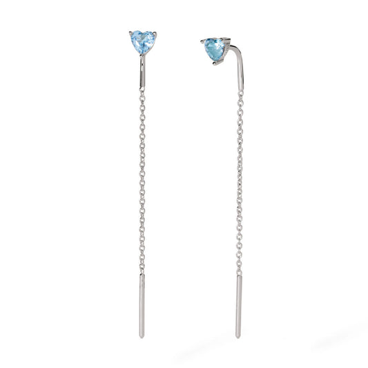 orecchini pendenti mabina in argento rodiato acquamarine 563829