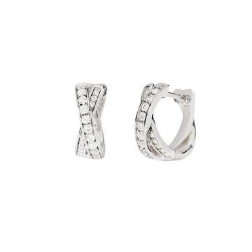 Orecchini a cerchio donna Mabina in argento con zirconi MISURA UNICA