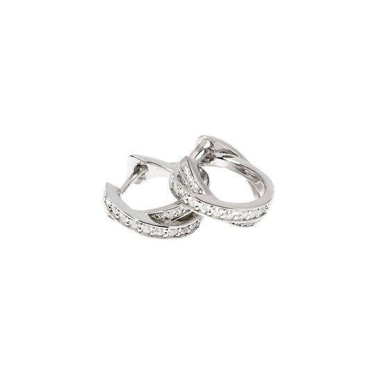 Orecchini a cerchio donna Mabina in argento con zirconi MISURA UNICA