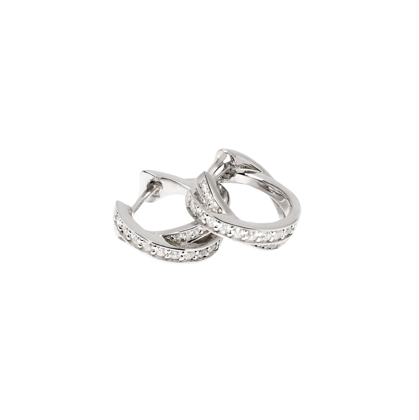 Orecchini a cerchio donna Mabina in argento con zirconi MISURA UNICA