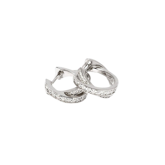Orecchini a cerchio donna Mabina in argento con zirconi MISURA UNICA