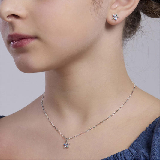 Orecchini a lobo Mabina Junior in argento con stellina MISURA UNICA