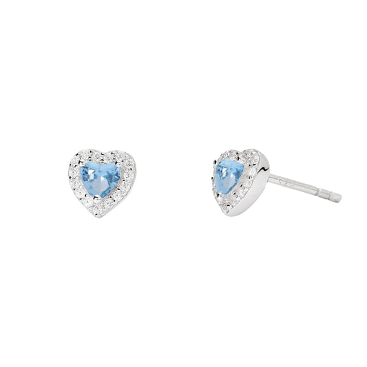 Orecchini Mabina Gioielli Love Affair da donna con cuore azzurro MISURA UNICA