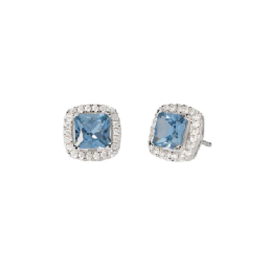Orecchini Cool or Rétro? Mabina Gioielli con zircone azzurro MISURA UNICA