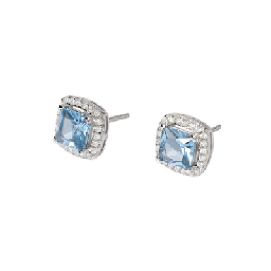 Orecchini Cool or Rétro? Mabina Gioielli con zircone azzurro MISURA UNICA