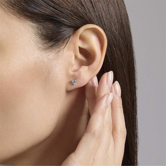 Orecchini a lobo da donna Mabina Gioielli con cuori di zircone MISURA UNICA