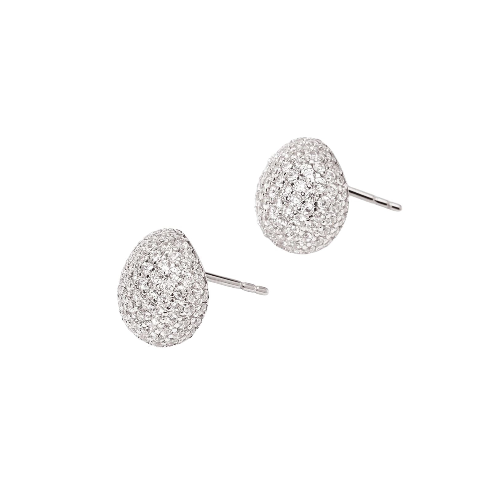 Orecchini a lobo Mabina Marina in argento rodiato con zirconi MISURA UNICA