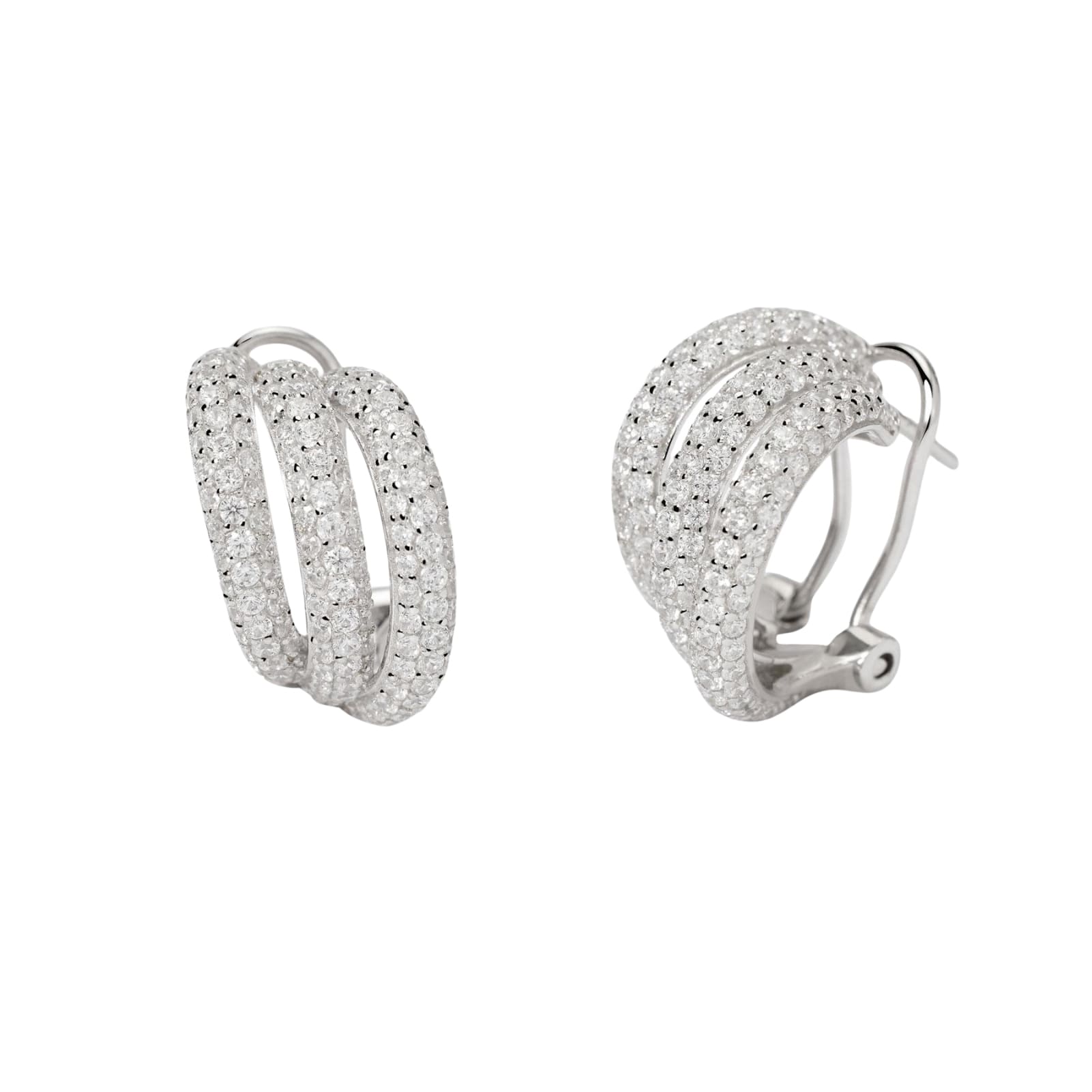 Orecchini lobo Mabina forma di goccia in argento con zirconi MISURA UNICA