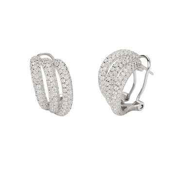 Orecchini lobo Mabina forma di goccia in argento con zirconi MISURA UNICA