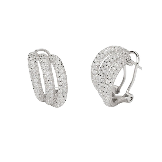 Orecchini lobo Mabina forma di goccia in argento con zirconi MISURA UNICA
