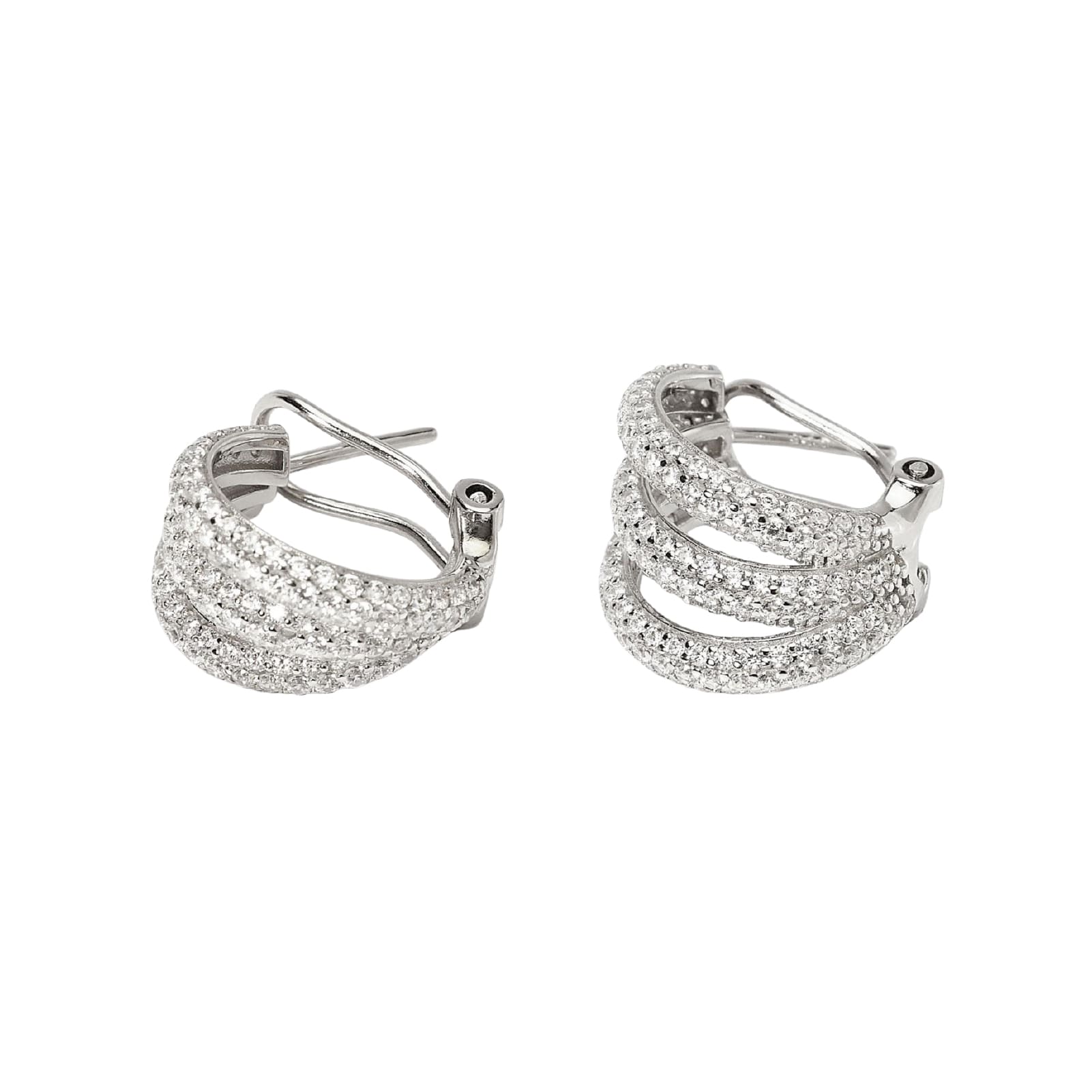Orecchini lobo Mabina forma di goccia in argento con zirconi MISURA UNICA