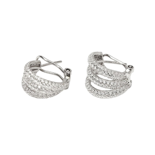 Orecchini lobo Mabina forma di goccia in argento con zirconi MISURA UNICA