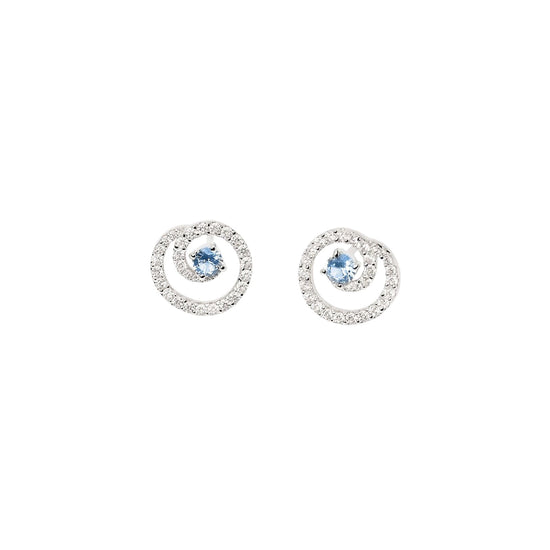 Orecchini a lobo Mabina in argento con pendente spirale MISURA UNICA