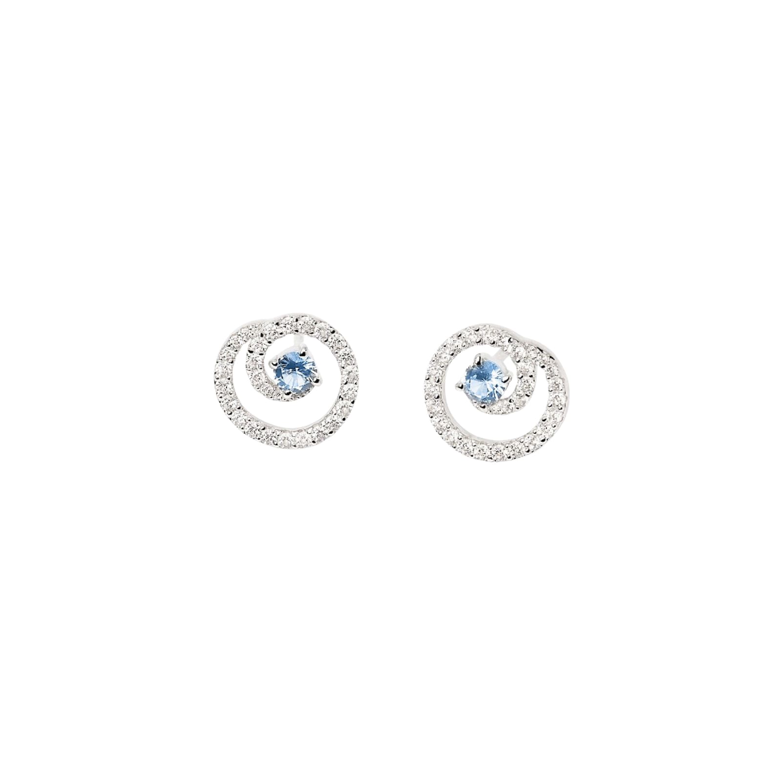 Orecchini a lobo Mabina in argento con pendente spirale MISURA UNICA