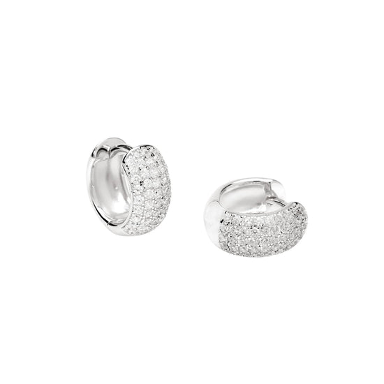 Orecchini Mabina in argento con cerchietto e pavé di zirconi MISURA UNICA