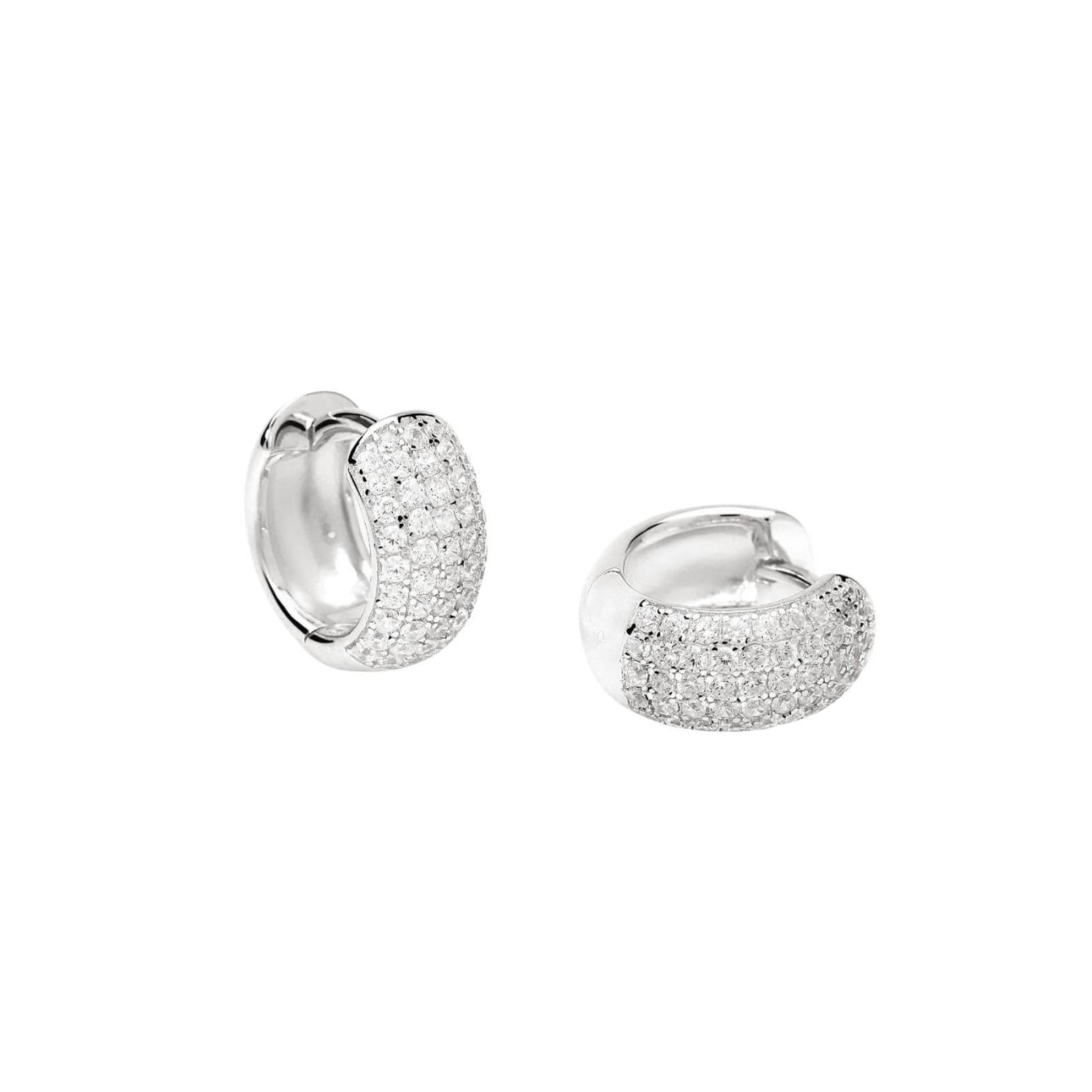 Orecchini Mabina in argento con cerchietto e pavé di zirconi MISURA UNICA